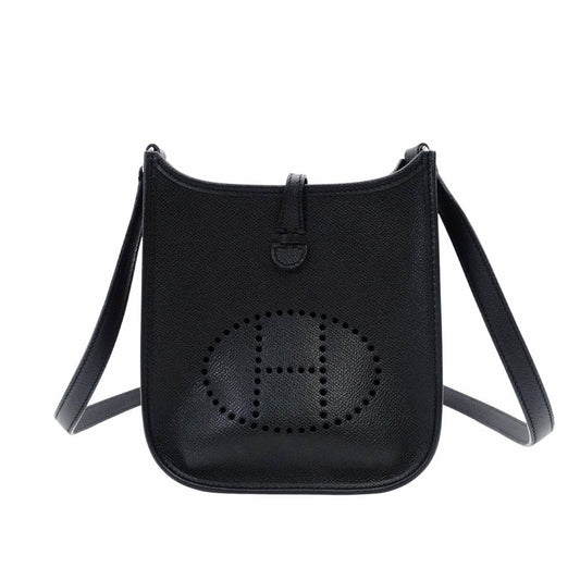 Hermès Evelyn TPM Black Shoulder Bag Black Leather □H Stamped Crossbody 7-11-801