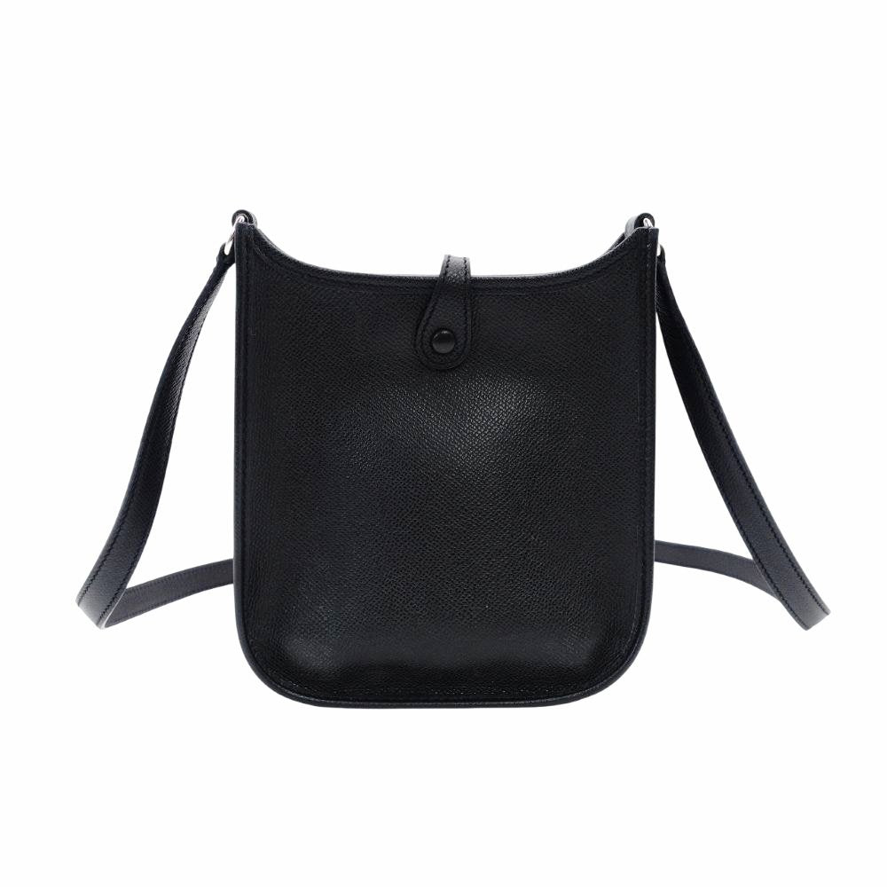 Hermès Evelyn TPM Black Shoulder Bag Black Leather □H Stamped Crossbody 7-11-801