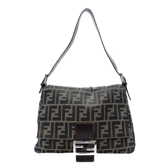 FENDI Zucca Mamma Bucket Zucca Handbag Brown × Black Shoulder Vintage 7-12-074