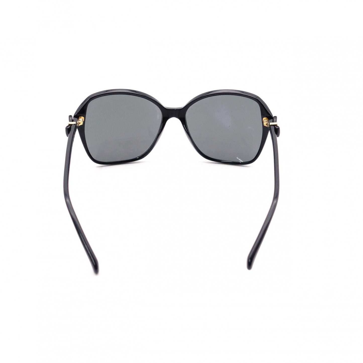 CHANEL Sunglasses, Plastic, Black, Ribbon, Gold Hardware