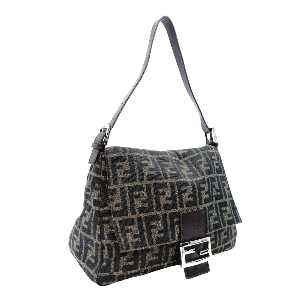FENDI Zucca Mamma Bucket Zucca Handbag Brown × Black Shoulder Vintage 7-12-074