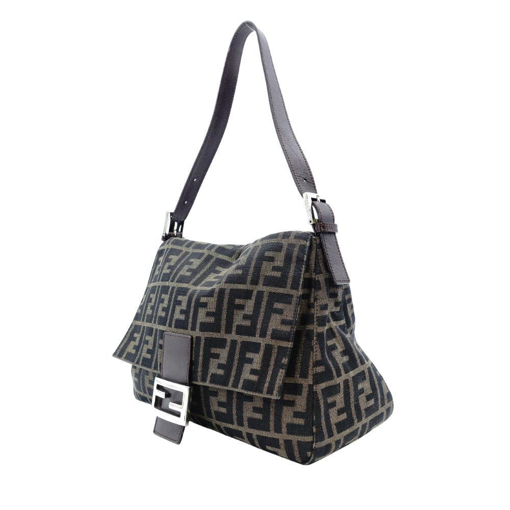 FENDI Zucca Mamma Bucket Zucca Handbag Brown × Black Shoulder Vintage 7-12-074