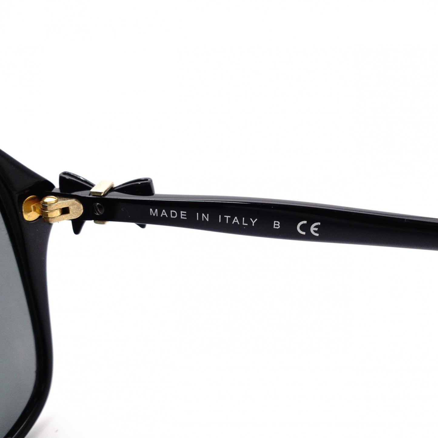 CHANEL Sunglasses, Plastic, Black, Ribbon, Gold Hardware
