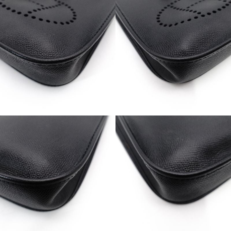 Hermès Evelyn TPM Black Shoulder Bag Black Leather □H Stamped Crossbody 7-11-801