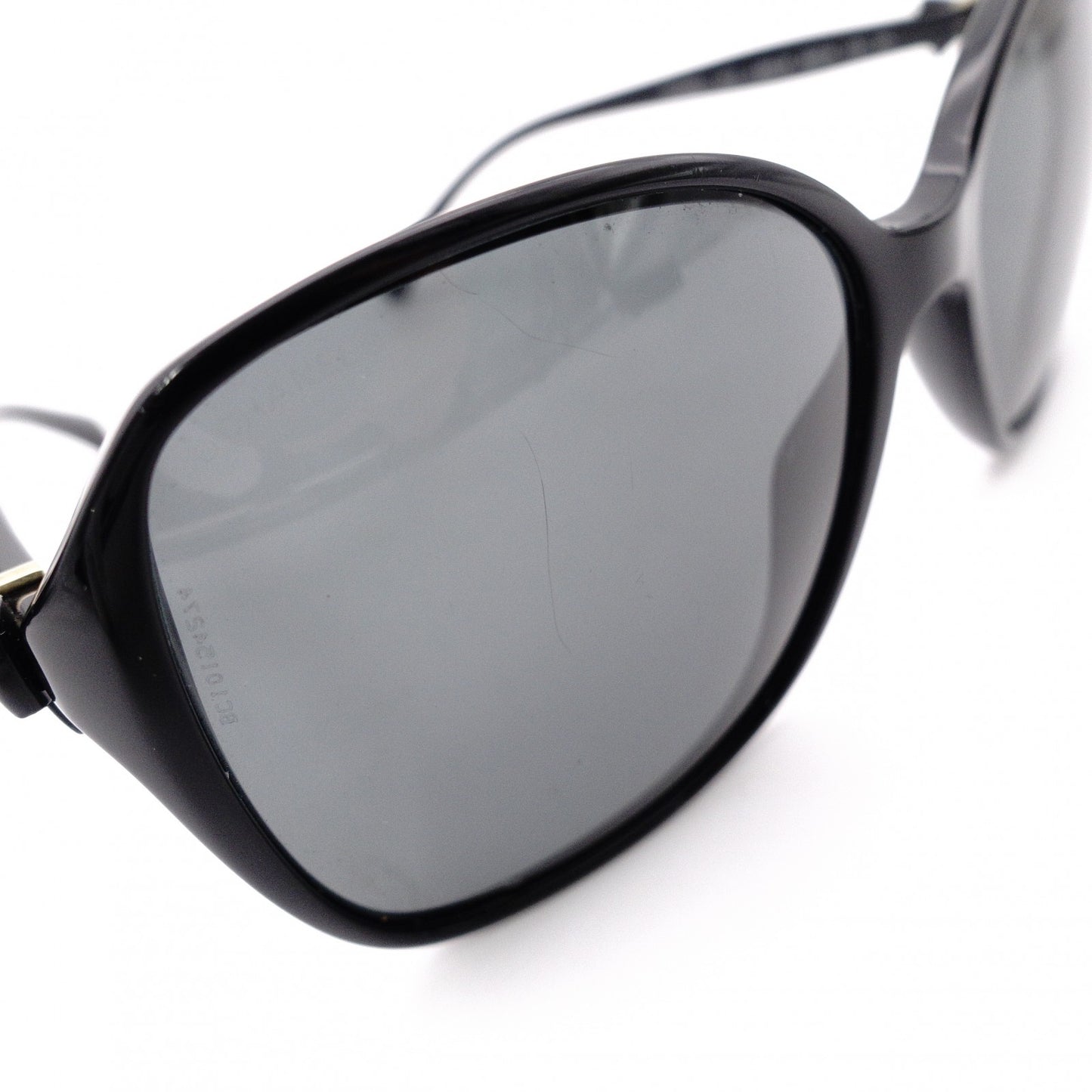 CHANEL Sunglasses, Plastic, Black, Ribbon, Gold Hardware