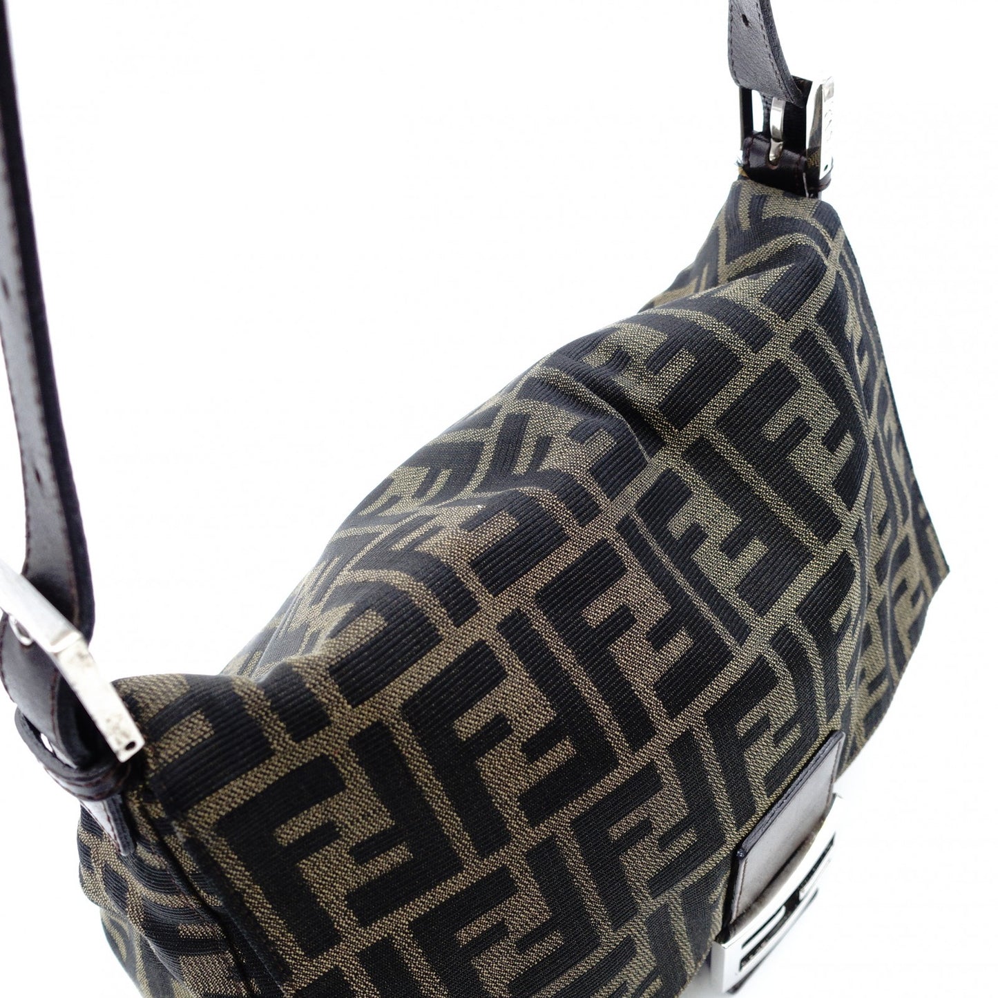 FENDI Zucca Mamma Bucket Zucca Handbag Brown × Black Shoulder Vintage 7-12-074