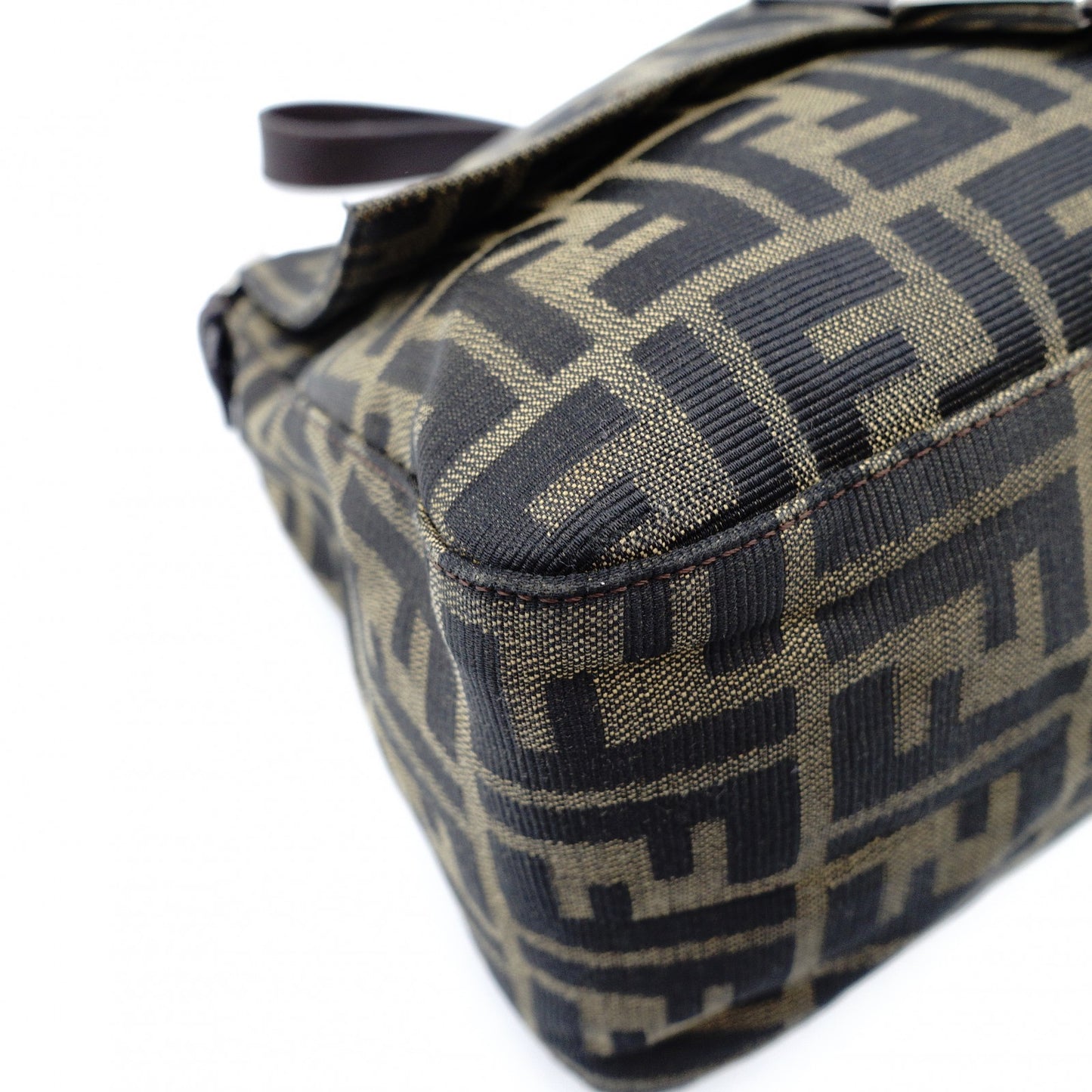 FENDI Zucca Mamma Bucket Zucca Handbag Brown × Black Shoulder Vintage 7-12-074