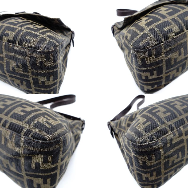 FENDI Zucca Mamma Bucket Zucca Handbag Brown × Black Shoulder Vintage 7-12-074