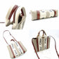 CHLOE Woody Small Handbag Beige × Brown 2-Way Shoulder Canvas Leather 7-12-178