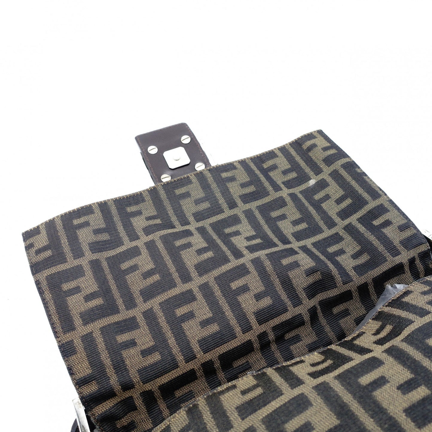 FENDI Zucca Mamma Bucket Zucca Handbag Brown × Black Shoulder Vintage 7-12-074