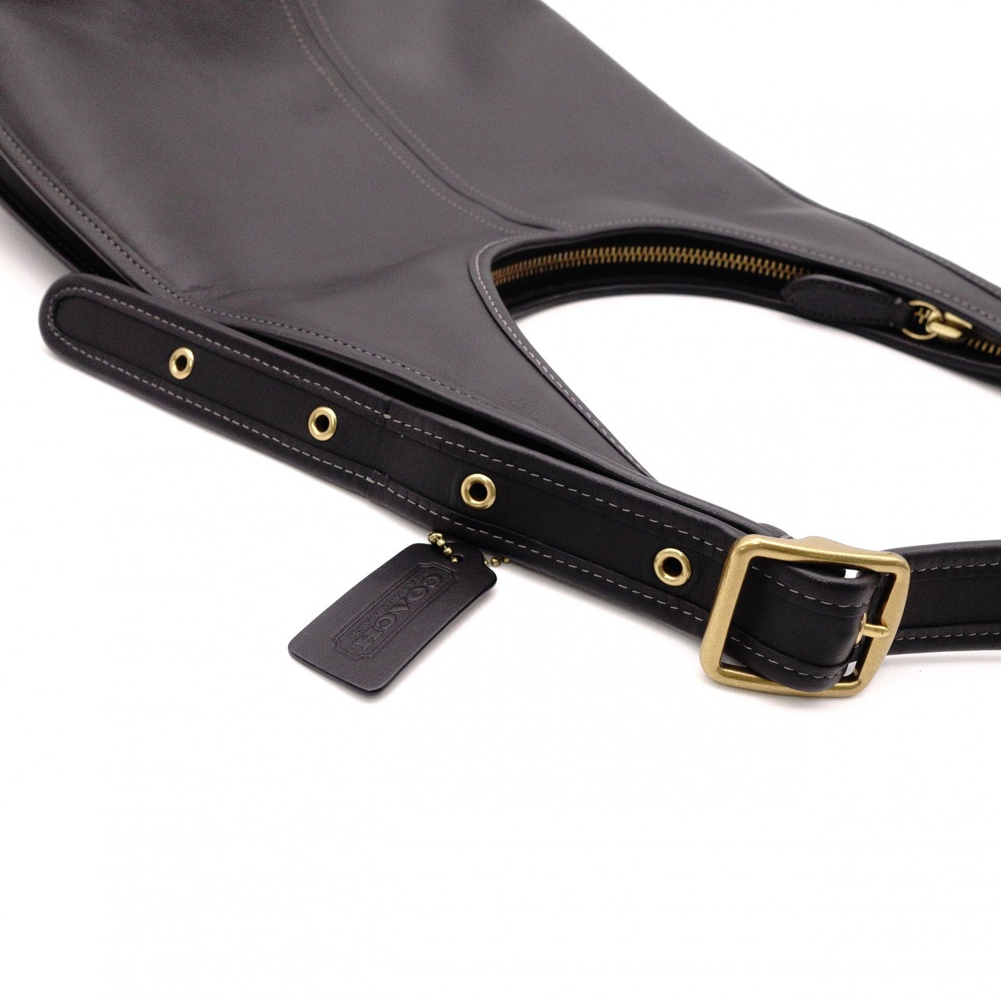 COACH Elgo One-Shoulder Bag, Leather, Black, Women's