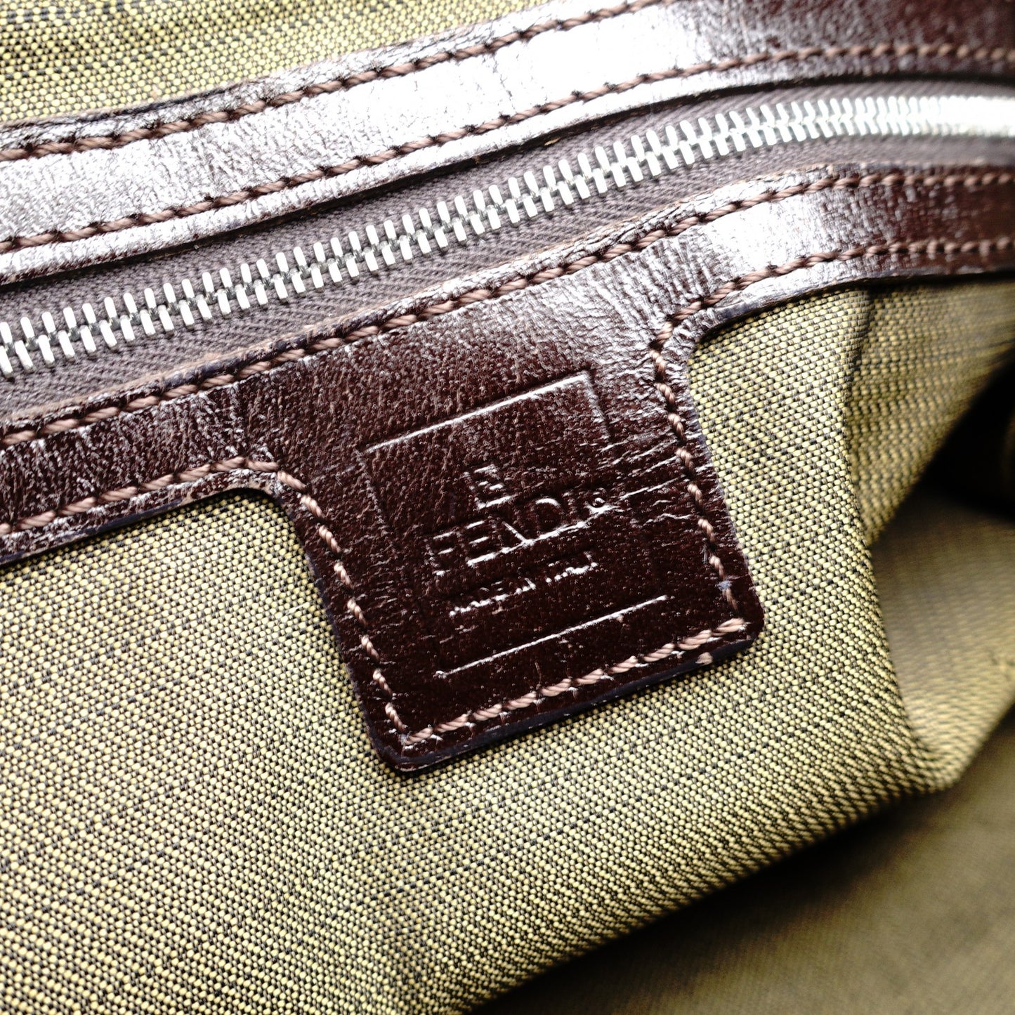 FENDI Zucca Mamma Bucket Zucca Handbag Brown × Black Shoulder Vintage 7-12-074