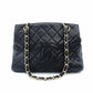 CHANEL Matelassé Lambskin Black Chain Shoulder Bag Black Leather Shoulder Gold Hardware 7-10-688