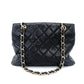 CHANEL Matelassé Lambskin Black Chain Shoulder Bag Black Leather Shoulder Gold Hardware 7-10-688