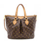 LOUIS VUITTON Palermo PM Monogram Handbag, 2-Way PVC/Leather, Brown, Women's