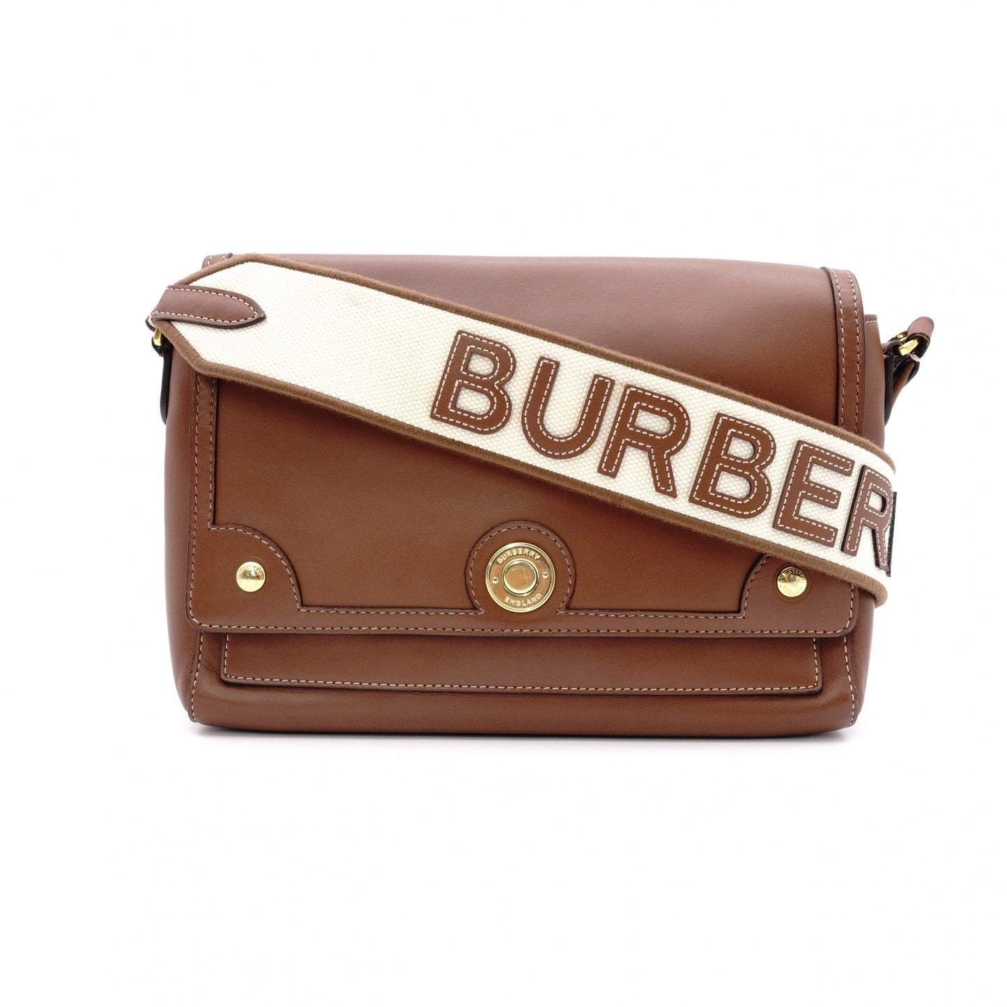 BURBERRY Leather Shoulder Bag, Brown