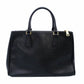 PRADA Galleria Handbag Black Leather Handbag Black 2-Way Gold Hardware Shoulder 7-12-349
