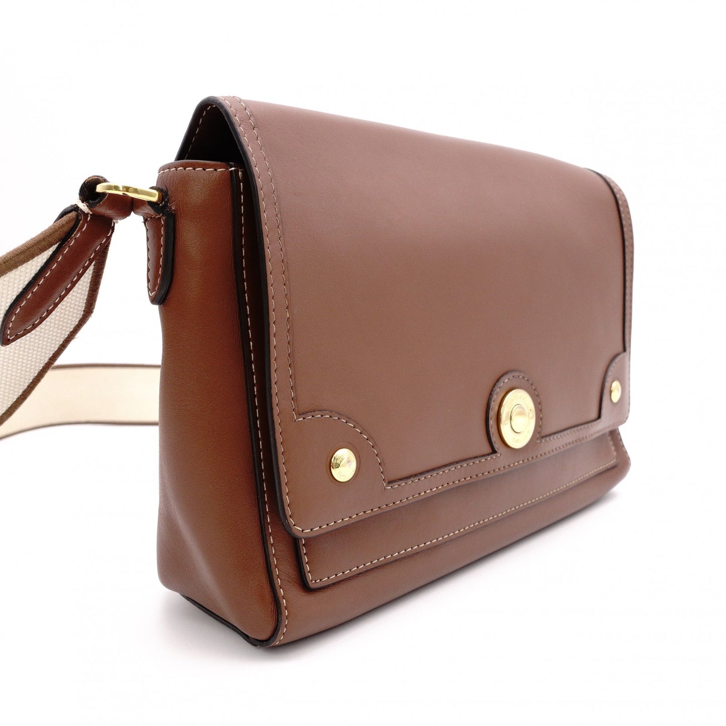 BURBERRY Leather Shoulder Bag, Brown