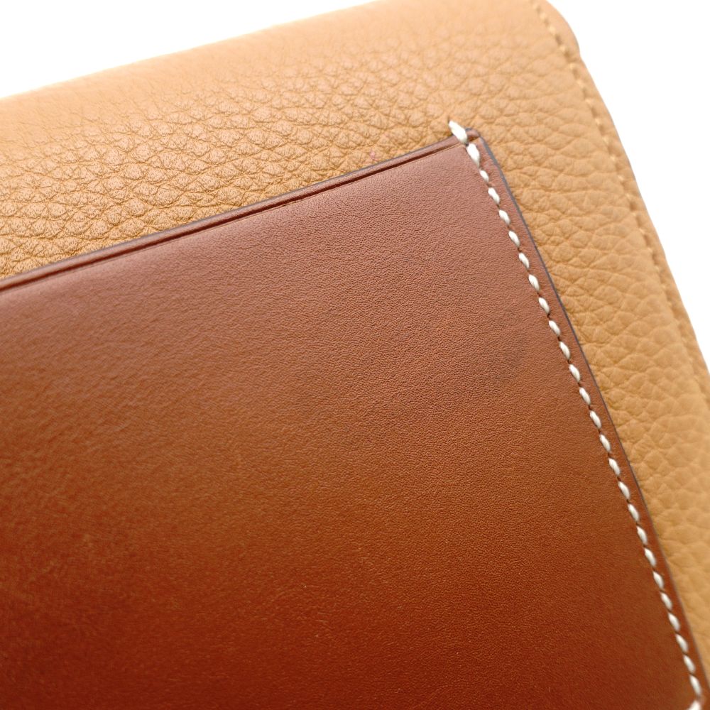 LOEWE Anagram Leather Chain Wallet Brown 2-Way Long Wallet Shoulder Bag 7-11-155