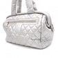 CHANEL Coco Cocoon Tote Bag, Leather, Silver, Shoulder Bag