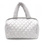 CHANEL Coco Cocoon Tote Bag, Leather, Silver, Shoulder Bag