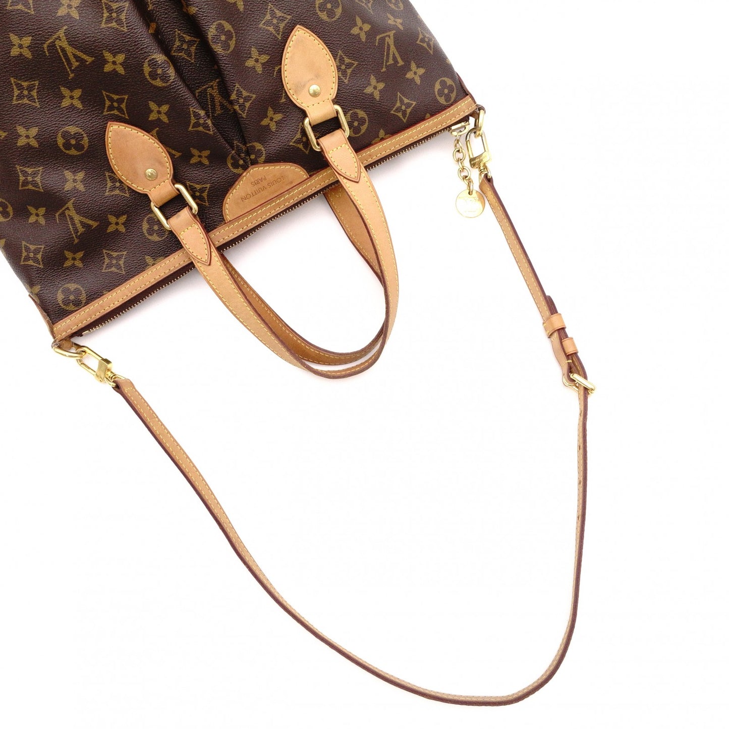 LOUIS VUITTON Palermo PM Monogram Handbag, 2-Way PVC/Leather, Brown, Women's