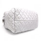 CHANEL Coco Cocoon Tote Bag, Leather, Silver, Shoulder Bag