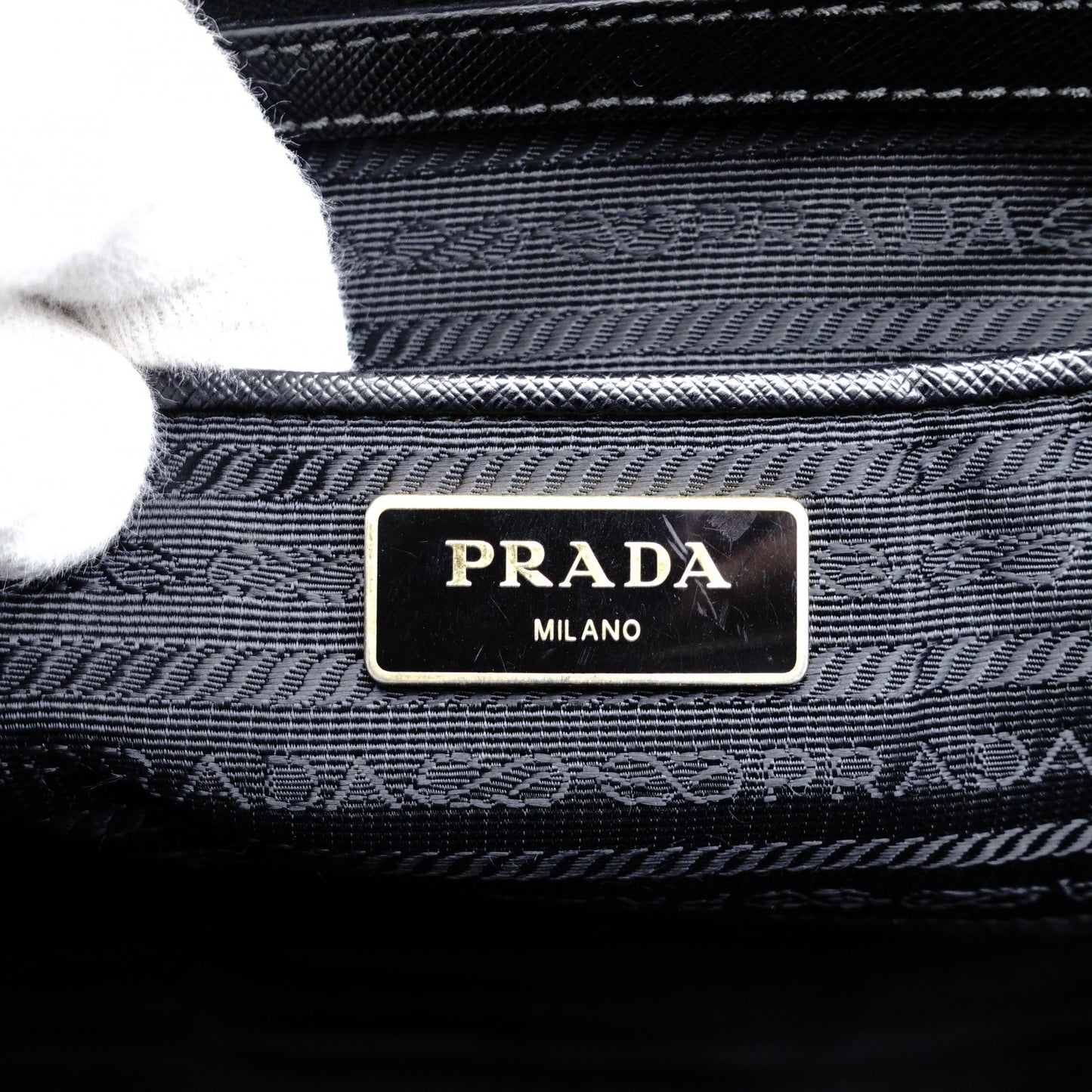PRADA Galleria Handbag Black Leather Handbag Black 2-Way Gold Hardware Shoulder 7-12-349
