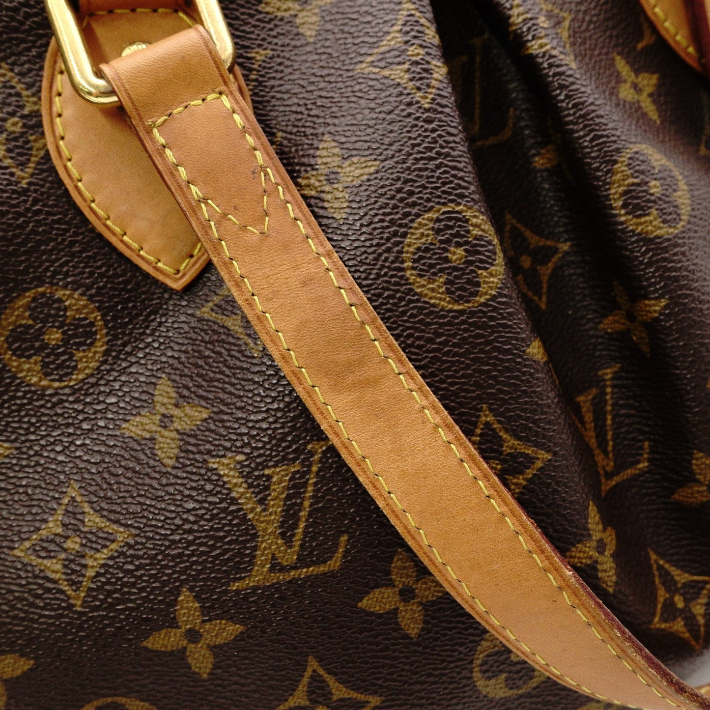 LOUIS VUITTON Palermo PM Monogram Handbag, 2-Way PVC/Leather, Brown, Women's