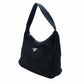 PRADA Nylon Hobo Handbag Black Triangle Logo Black Single Shoulder 7-12-017