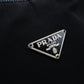PRADA Nylon Hobo Handbag Black Triangle Logo Black Single Shoulder 7-12-017