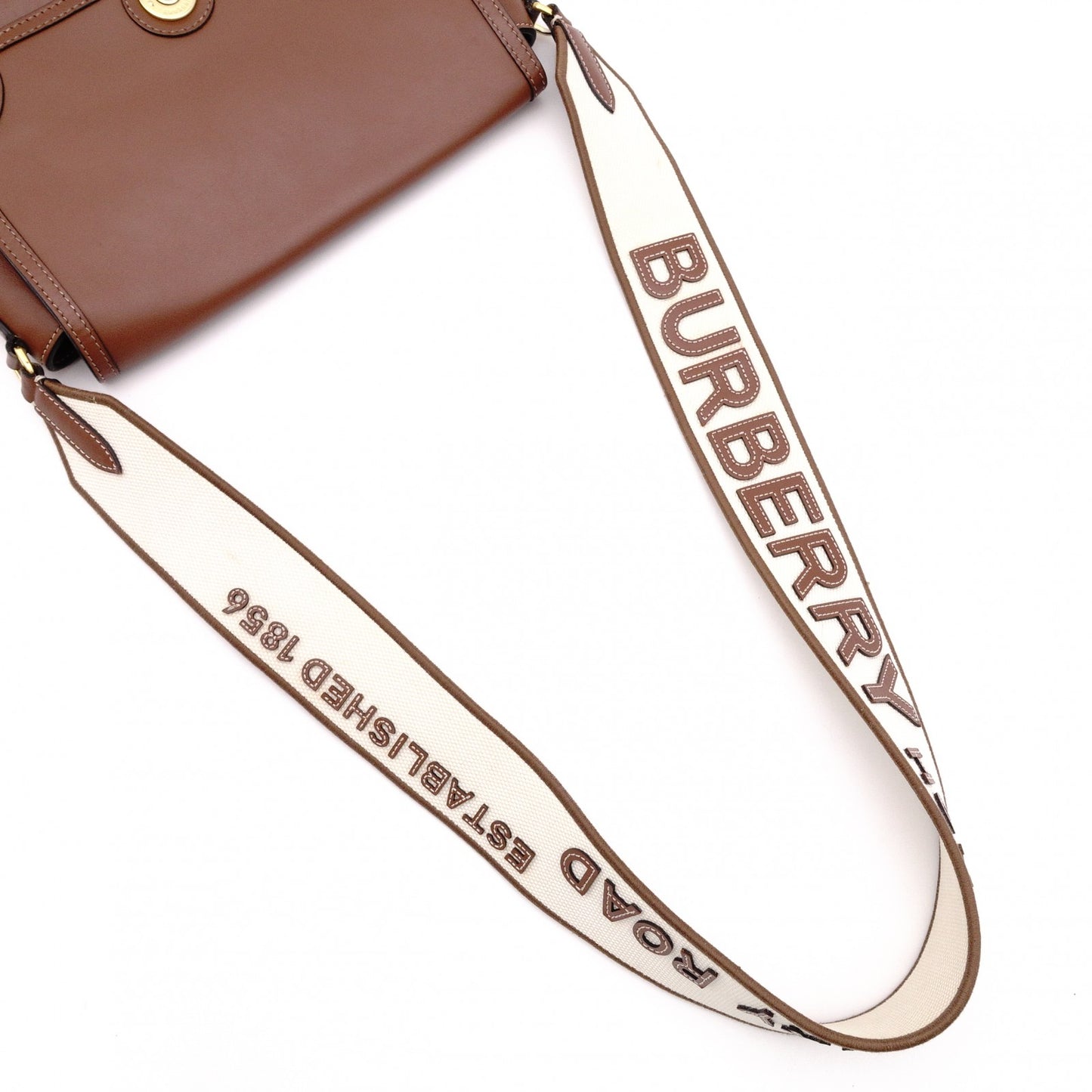 BURBERRY Leather Shoulder Bag, Brown