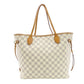 LOUIS VUITTON Neverfull MM Damier Azur Tote Bag with Pouch White-Tone Shoulder 7-12-105