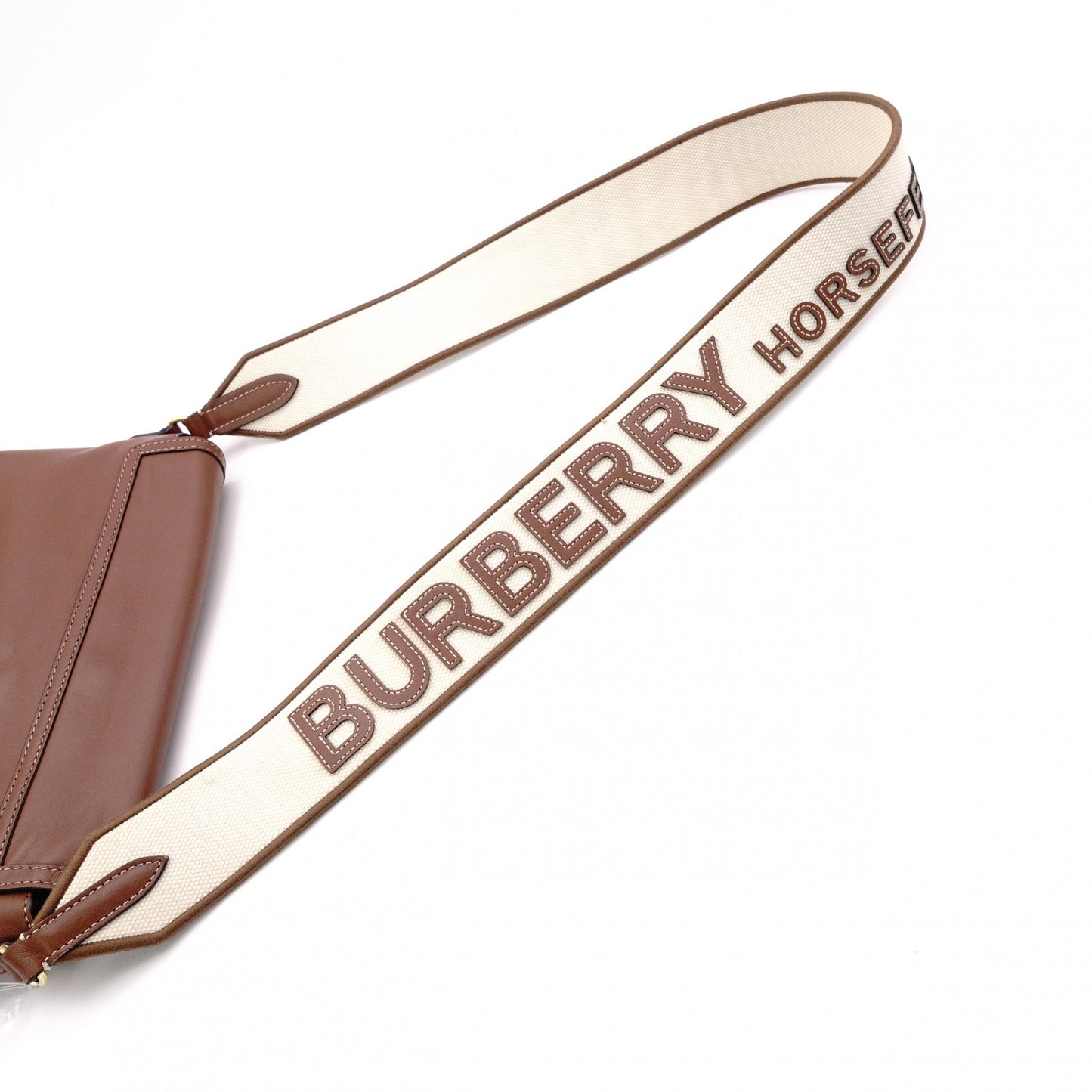 BURBERRY Leather Shoulder Bag, Brown