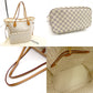 LOUIS VUITTON Neverfull MM Damier Azur Tote Bag with Pouch White-Tone Shoulder 7-12-105