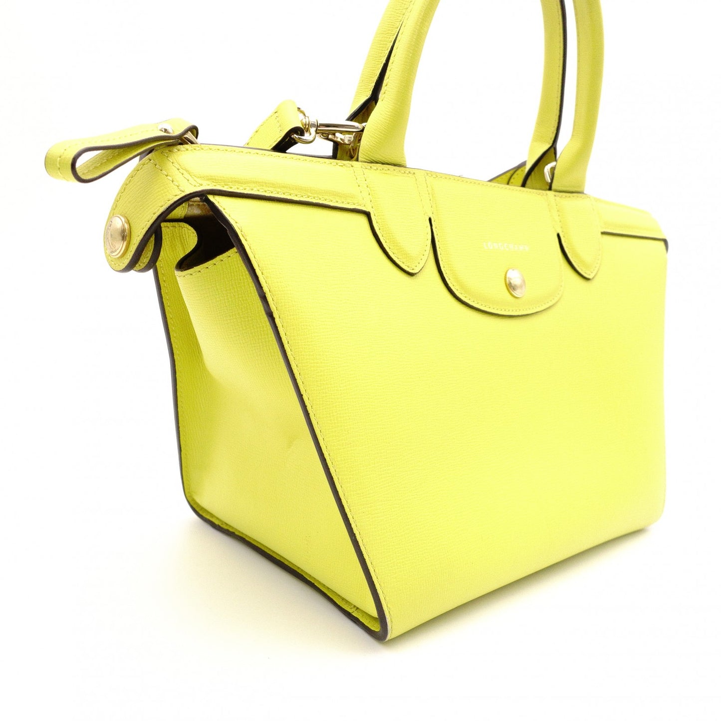 Longchamp Le Pliage Héritage Shoulder Bag, 2-way, Leather, Yellow, Women's