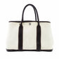 HERMES Garden Party TPM Twill Ash Canvas Leather Brown × Beige Tote Bag 7-9-300