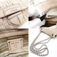 PRADA Chain Shoulder Bag Beige Leather Crossbody Silver Hardware Women's 7-11-309