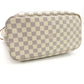 LOUIS VUITTON Neverfull MM Damier Azur Tote Bag with Pouch White-Tone Shoulder 7-12-105