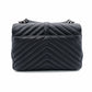 Saint Laurent YSL College Chain Shoulder Bag Black Leather Logo 2-Way Silver Hardware 7-8-375