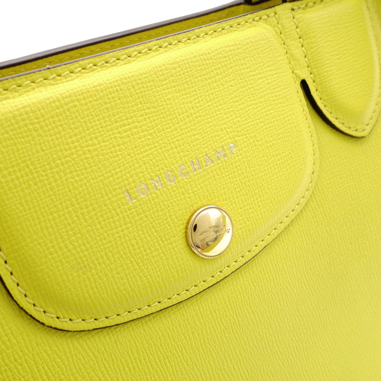 Longchamp Le Pliage Héritage Shoulder Bag, 2-way, Leather, Yellow, Women's