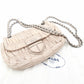 PRADA Chain Shoulder Bag Beige Leather Crossbody Silver Hardware Women's 7-11-309