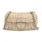PRADA Chain Shoulder Bag Beige Leather Crossbody Silver Hardware Women's 7-11-309
