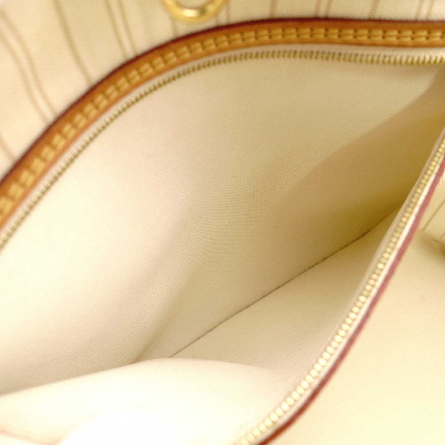LOUIS VUITTON Neverfull MM Damier Azur Tote Bag with Pouch White-Tone Shoulder 7-12-105