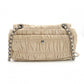 PRADA Chain Shoulder Bag Beige Leather Crossbody Silver Hardware Women's 7-11-309