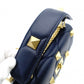 Valentino Garavani Roman Stud Handbag Navy Leather 2-Way Crossbody Gold Hardware 7-12-530