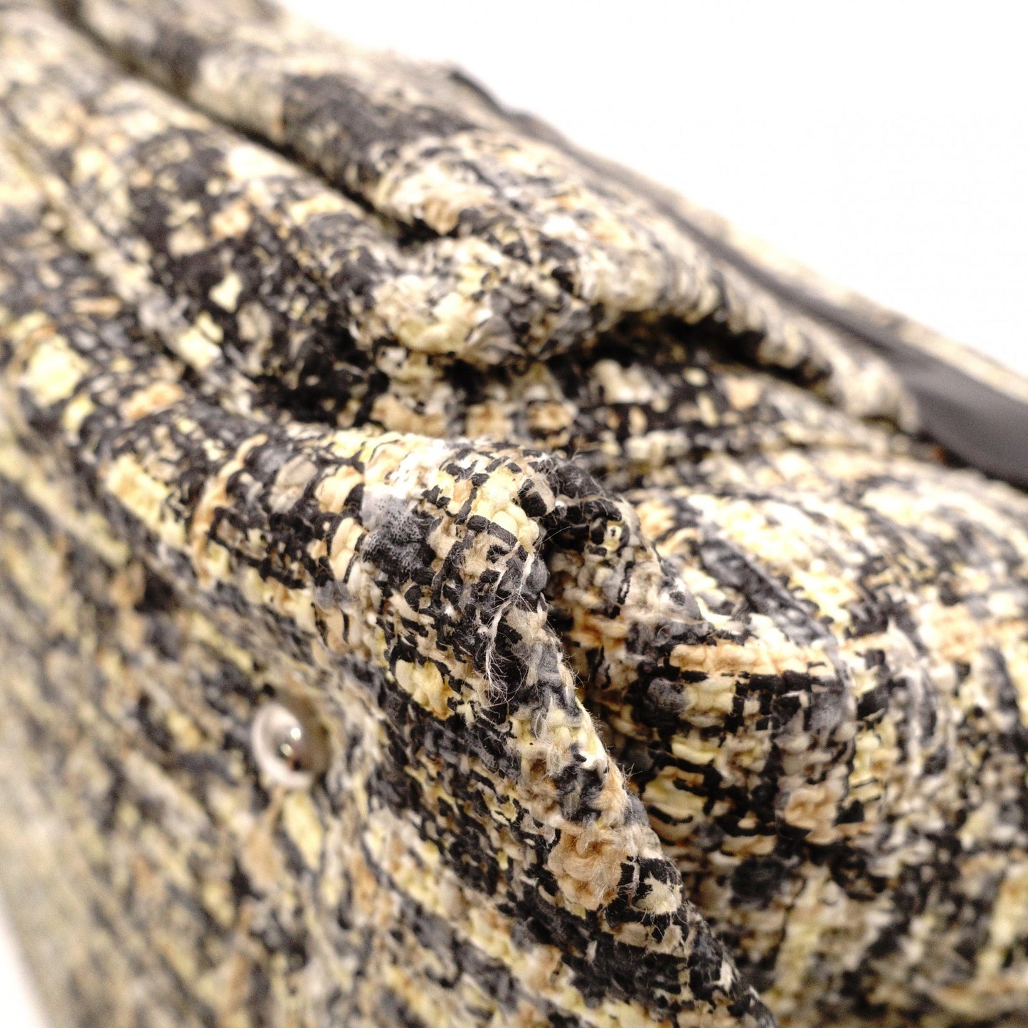 CHANEL Tweed Cover Duffle Tote Bag, Tweed and Leather, Beige, with Clover Charm