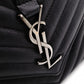 Saint Laurent YSL College Chain Shoulder Bag Black Leather Logo 2-Way Silver Hardware 7-8-375