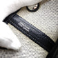 HERMES Garden Party TPM Twill Ash Canvas Leather Black × Beige Tote Bag 7-9-302
