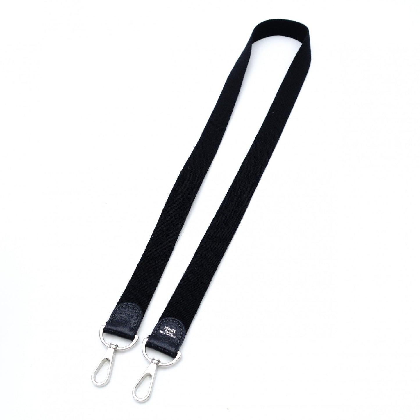 HERMES Garden Party TPM Twill Ash Canvas Leather Black × Beige Tote Bag 7-9-302